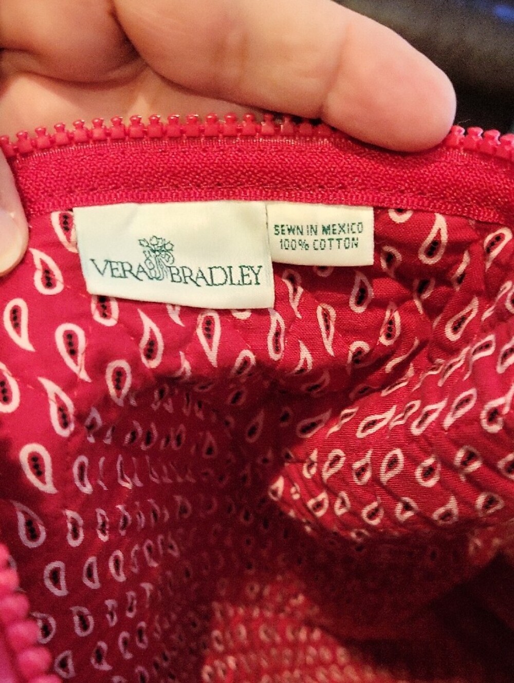 Vera Bradley Quilted Floral Red Tote Bag with Long Straps - Picture 6 of 9